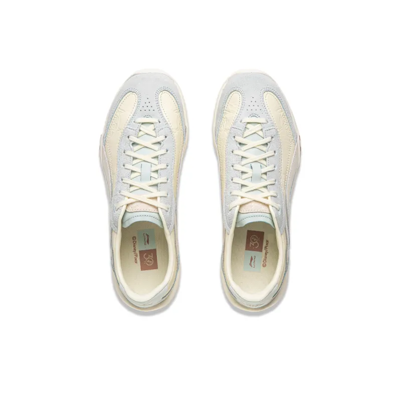 Disney x LiNing Heartflow Wear resistant And Lightweight Casual Shoes Unisex Pearl Mother White-3