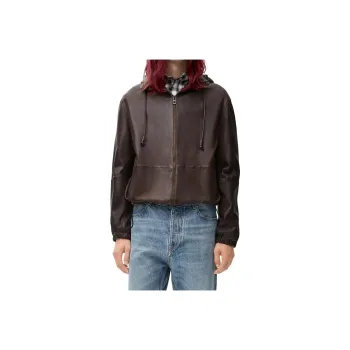 LOEWE SS25 Leather Jacket Men's Dark Brown