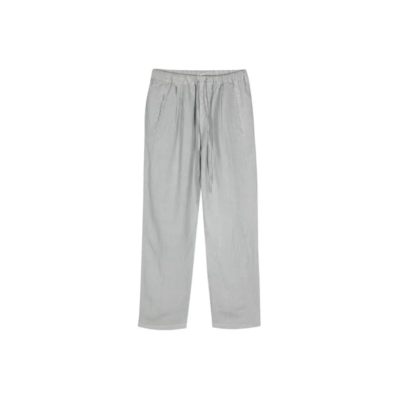 Massimo Alba Linen Chambray Tapered Trousers-0