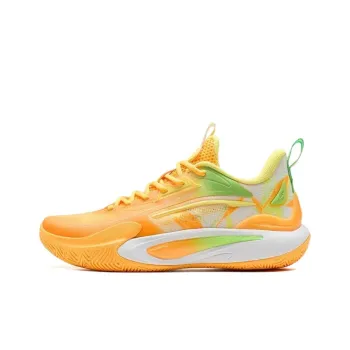 XTEP Wear resistant And Lightweight Low Top Torsion System Basketball Shoes Men's Orange Green White