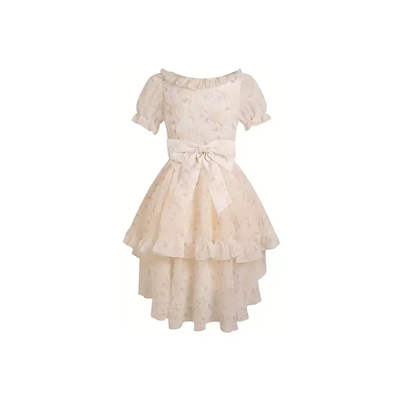 KYKW Short Sleeved Dress Women's Apricot-1