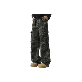 Double Dealer Cargo Pants Unisex Army Green Camouflage