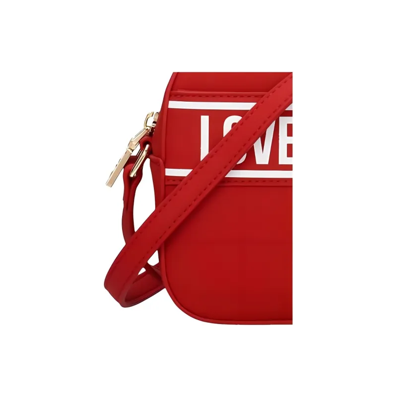 LOVE MOSCHINO Polyurethane Shoulder Bag, Crossbody Bag Trumpets Women's Red-3
