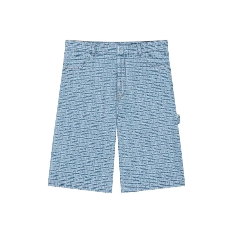 Givenchy 4G Denim Carpenter Bermuda Shorts-0