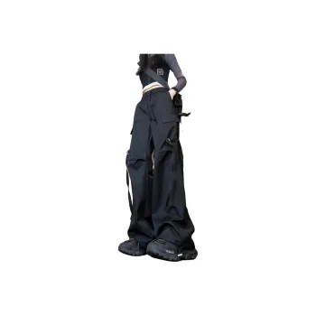 HAPPY PARTY Cargo Pants Unisex Black