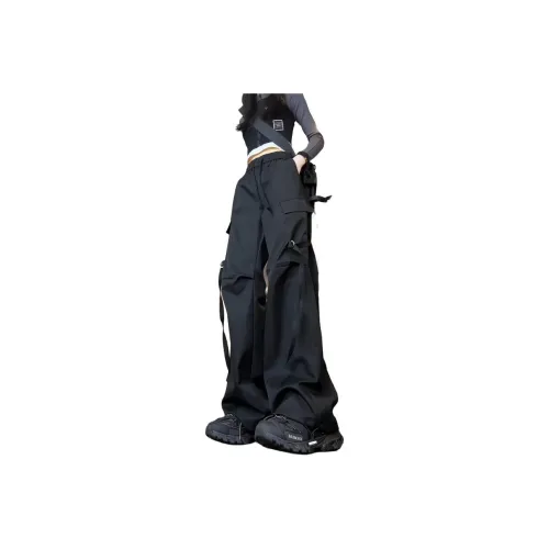 HAPPY PARTY Cargo Pants Unisex Black
