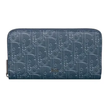 DIOR Calfskin Wallet Men's Blue