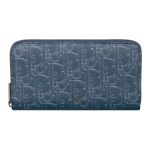 DIOR Calfskin Wallet Men's Blue