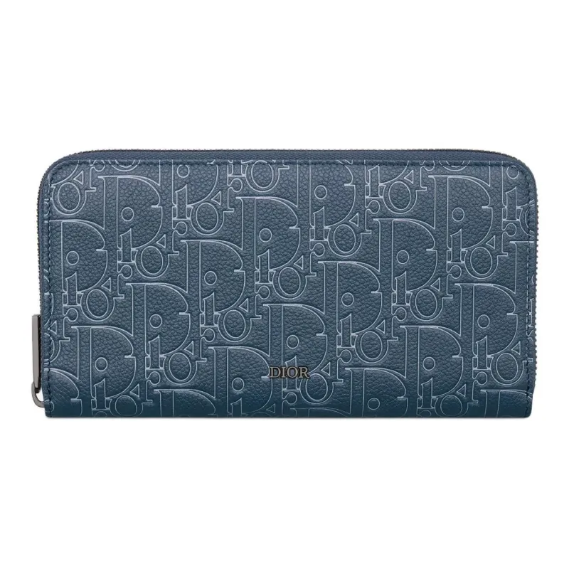 DIOR Calfskin Wallet Men's Blue-0