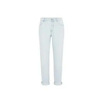 Brunello Cucinelli Mid Rise Tapered Leg Jeans