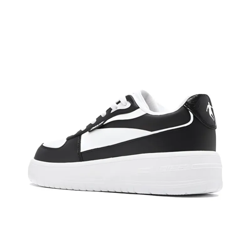 QIAODAN Non-slip Lightweight Low-Top Skateboard Shoes Women's White Black-2