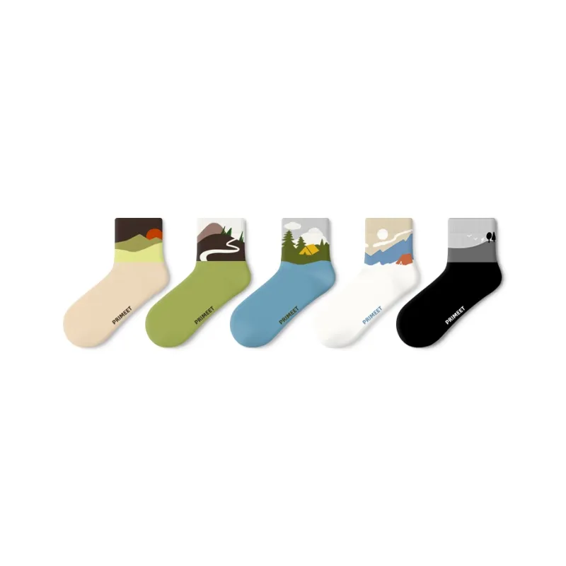 Primeet Mid Calf Socks Men's 5 Pack-0