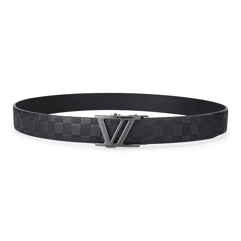 Jeccieziio Top Grain Cow Leather Belt Men's Gunmetal, Gold, Silver Width 3.5CM-3