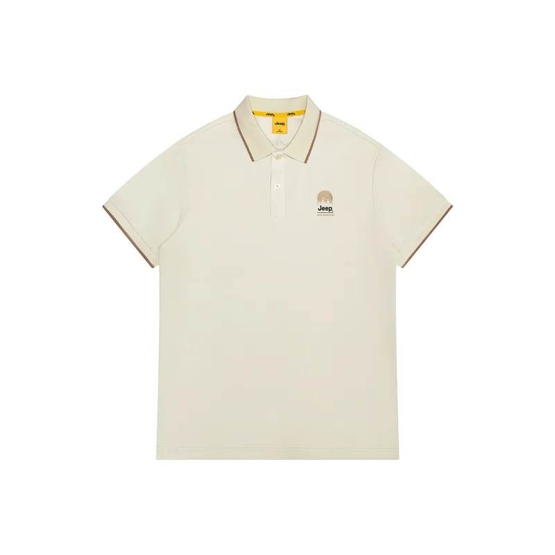 Jeep Short Sleeved Polo Shirt Unisex Khaki-0