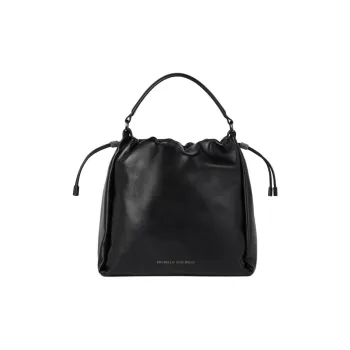 Brunello Cucinelli Leather Bucket Bag Handbag Women's Black