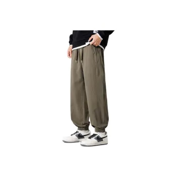 Tonlion Casual Pants Unisex Army Green