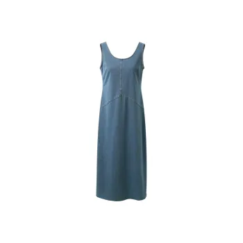 3COLOUR Casual Urban Chic Style Short Sleeved Dress Women's Marine Blue