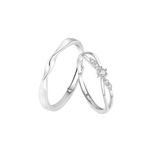 LITNEEDS Colored Glaze Ring Pair Unisex