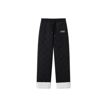 Suamoment Winter Loose Casual Couple Warm Thickened Pants Unisex