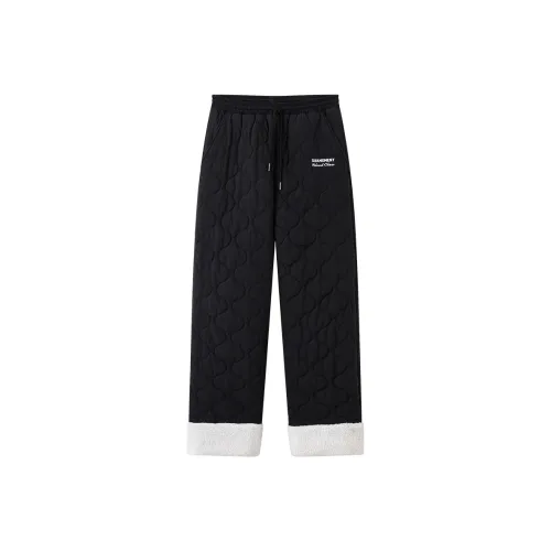 Suamoment Winter Loose Casual Couple Warm Thickened Pants Unisex