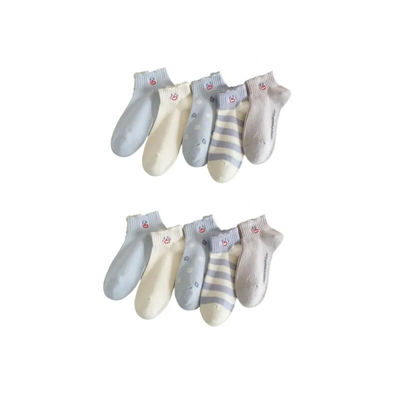 Beerus Ankle Socks Women's Combo Set Funny Smiley Face-3