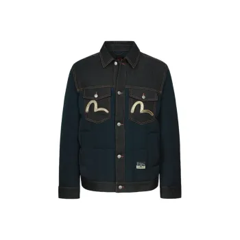 EVISU FW24 Puffer Jacket Men's Navy Blue