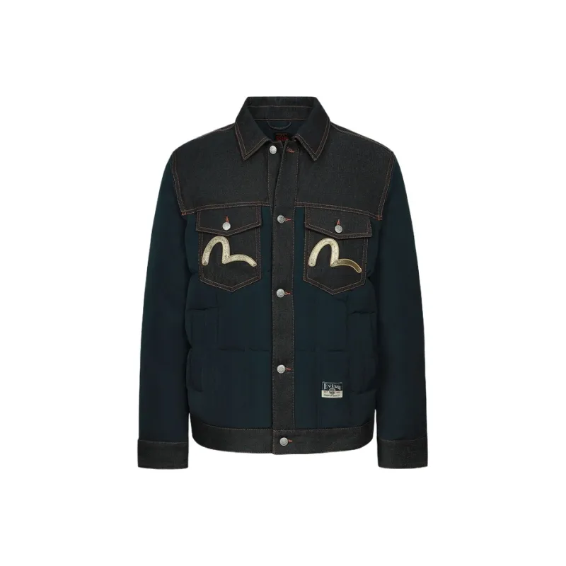 EVISU FW24 Puffer Jacket Men's Navy Blue-0