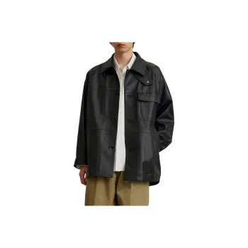 PUBLIC TOKYO SS25 Leather Jacket Men's Black
