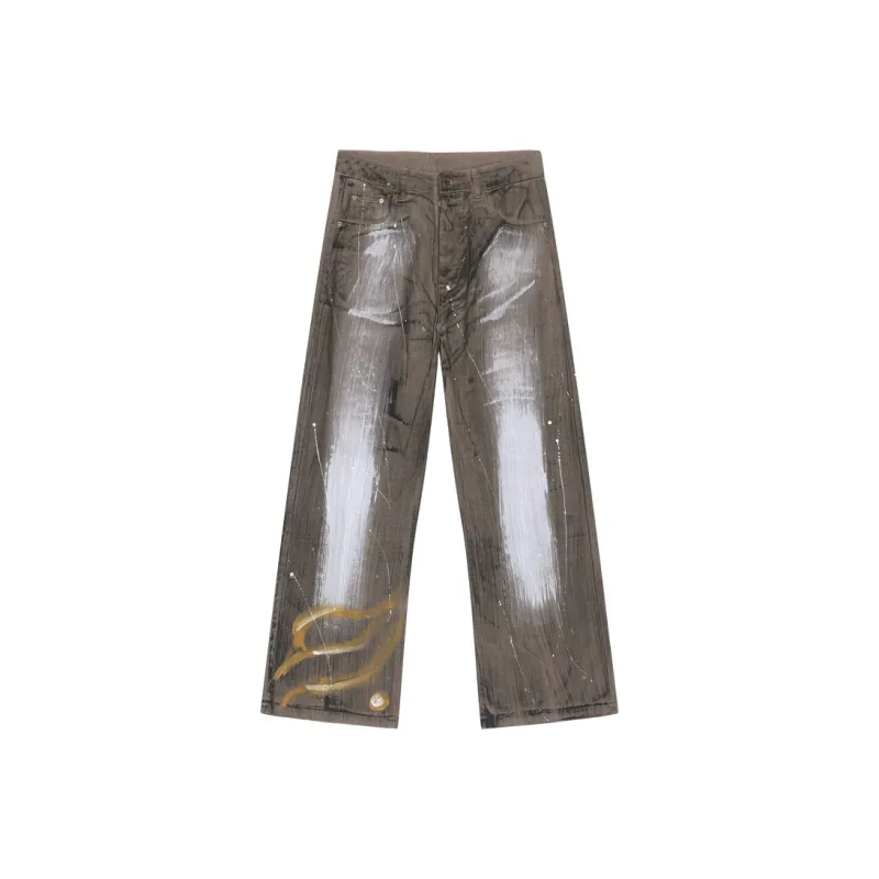 Voguo Relay Jeans Unisex Ink Brush White-0
