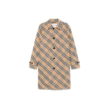 Burberry Vintage Check Button Up Coat