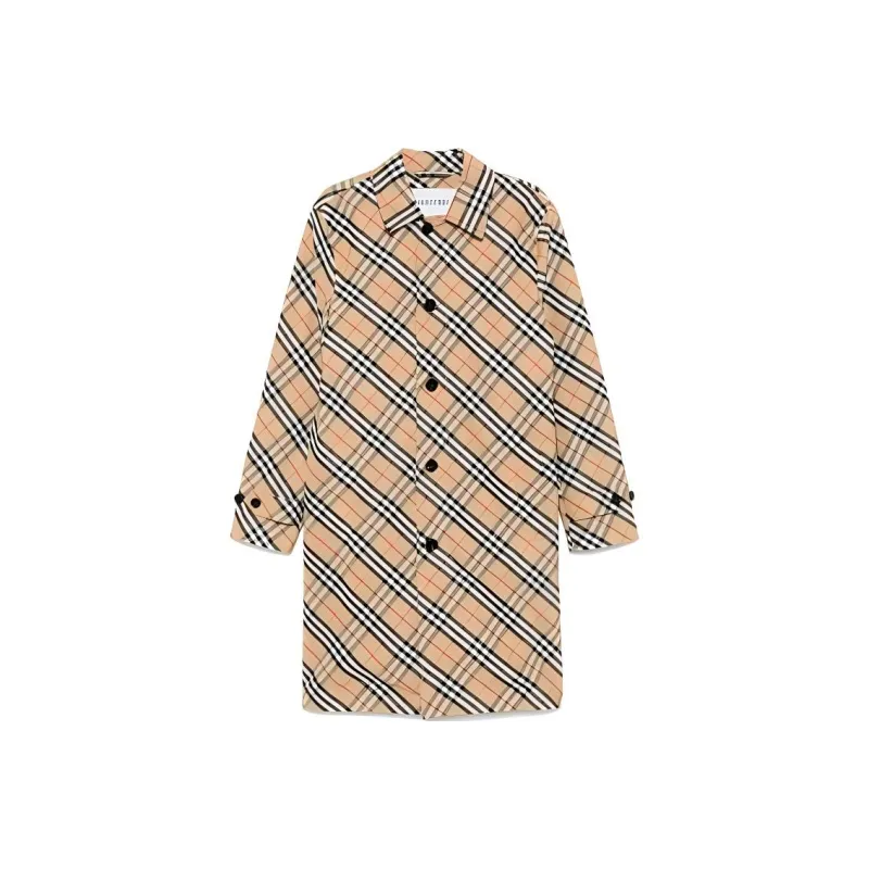 Burberry Vintage Check Button Up Coat-0