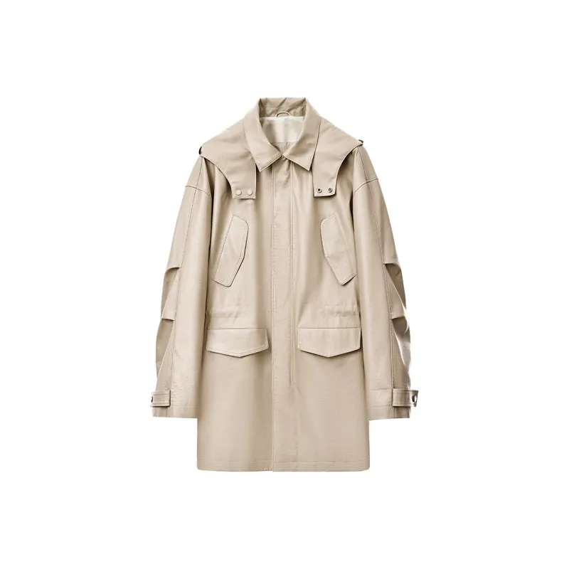 SINBOS Trench Coat Men's Beige Yellow-0