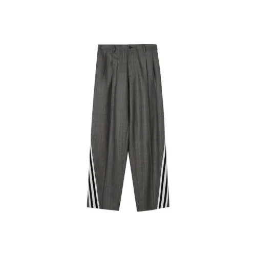 CROQUIS Casual Pants Unisex 966 Black Gray Stripes/Checkered