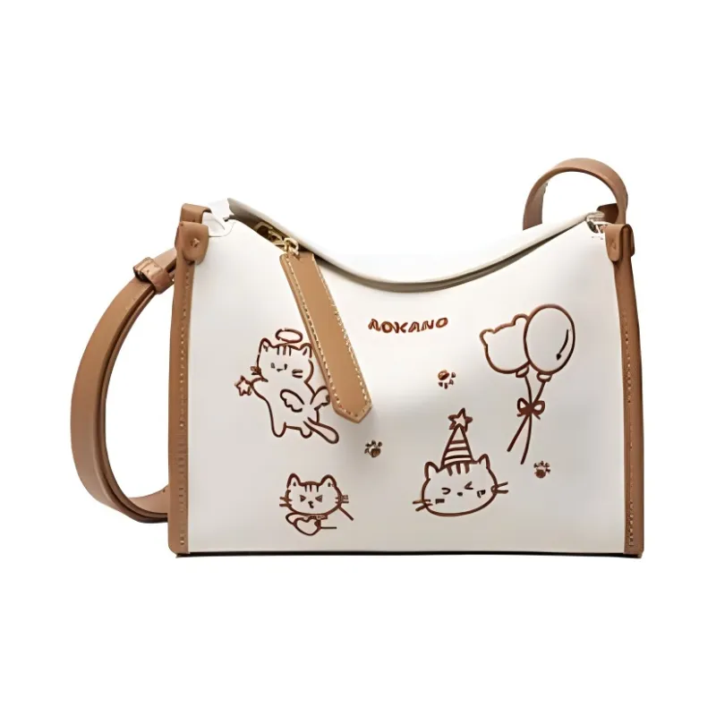 AOKANG Polyurethane Boston Bag Underarm Shoulder Bag, Crossbody Bag Medium Size Women's Multicolor-1