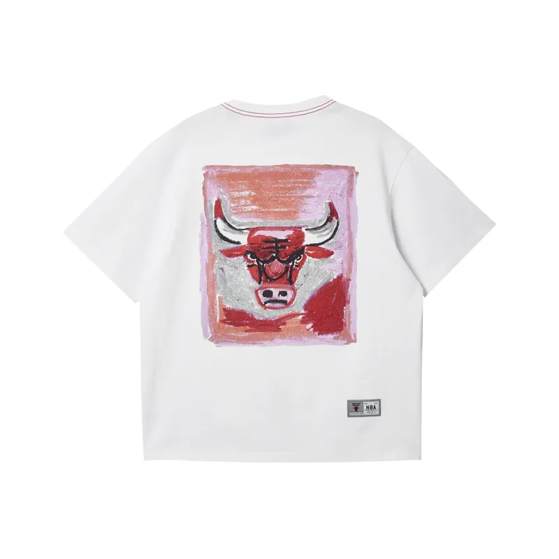 JACK JONES· Jack&Jones X Bulls Nba T Shirt Men's A06 Raw White-1