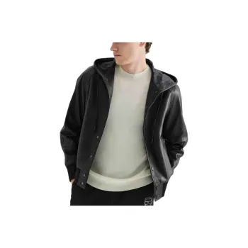 KARL LAGERFELD FW24 Leather Jacket Men's Black