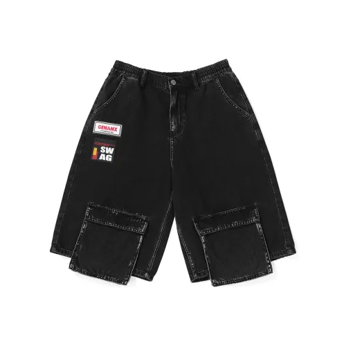 GENANX Denim Shorts Unisex Black