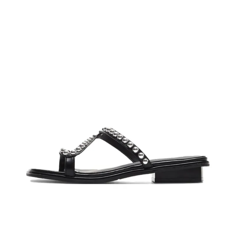 AGSDON Slide Slippers Women's Silver-7