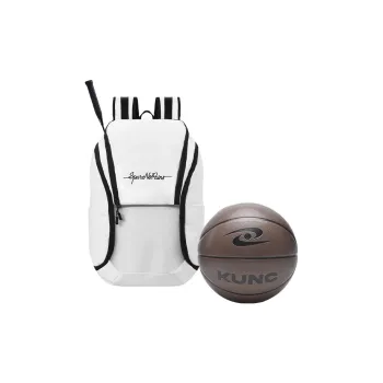 Spare No Pains. Polyester Backpack Badminton Bag Basketball Bag Backpack Large Size Unisex White