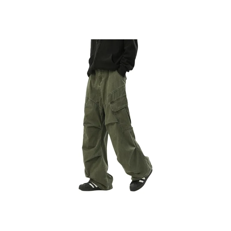 Qnxeey Cargo Pants Unisex Black-5