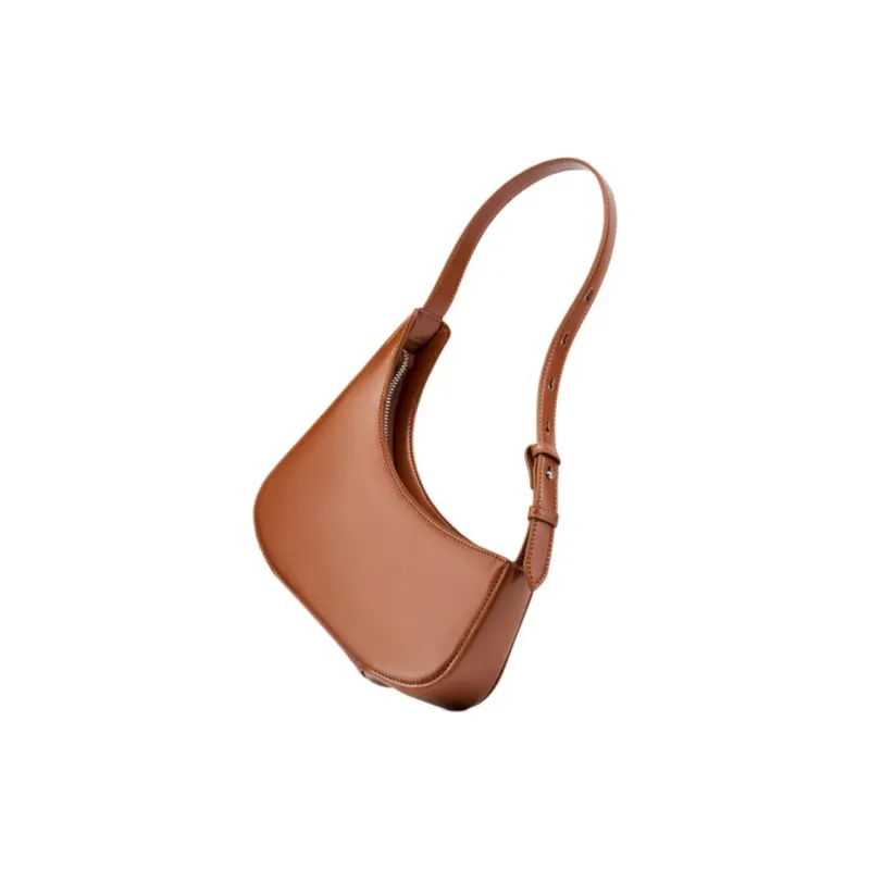 PESASRIE Cow Leather Handbag, Shoulder Bag Women's Black/Brown/Cherry Red-9
