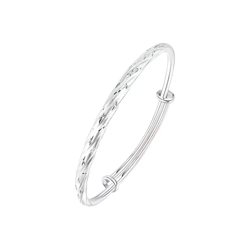 Yuanyanghuangjin 999 Fine Silver Bangles Women's