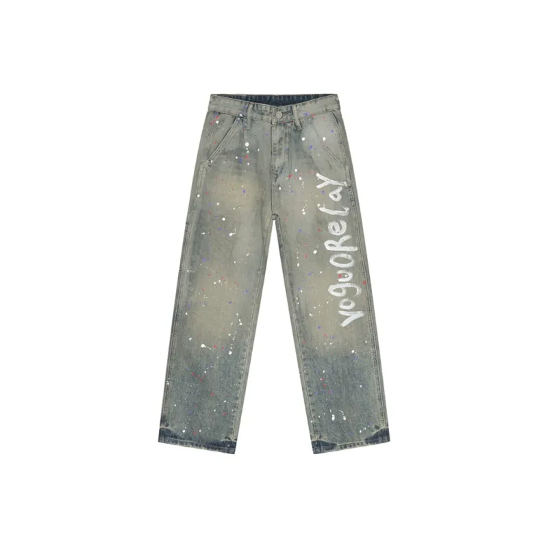 Voguo Relay Jeans Unisex Splashed Blue-0
