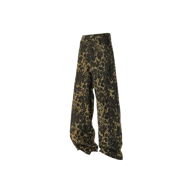 OKUS Jeans Unisex Leopard Print-0