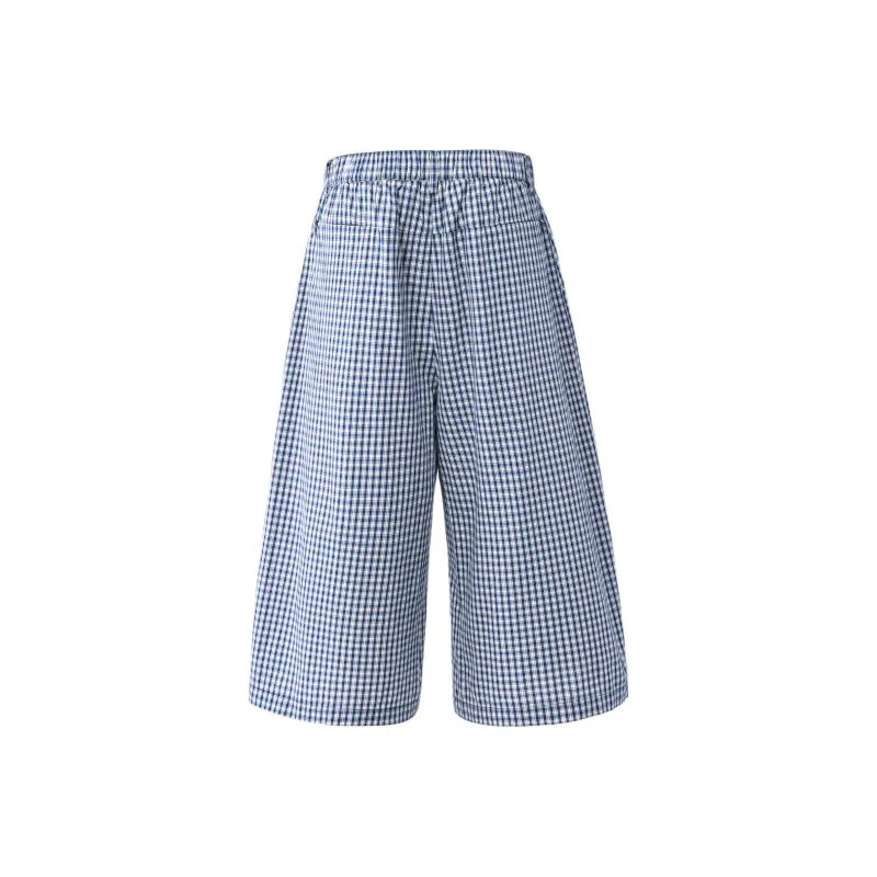 Wen Shan Denim Shorts Women's Plaid-1