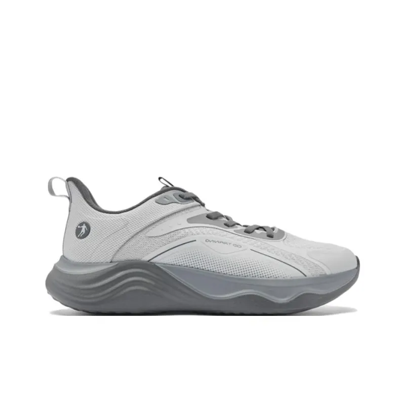 QIAODAN Anti Slip Wear Resistant Low Top Running Shoes Men's Gray-1