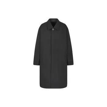 CROQUIS Black Thread Trench Coat Men's Jet Black