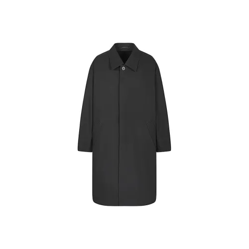 CROQUIS Black Thread Trench Coat Men's Jet Black