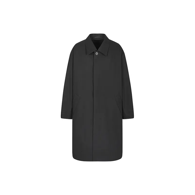 CROQUIS Black Thread Trench Coat Men's Jet Black-0