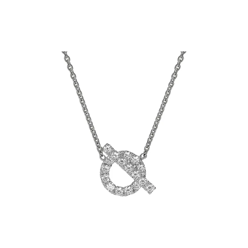 HERMES 18K White Gold Necklaces Women's Silver-0